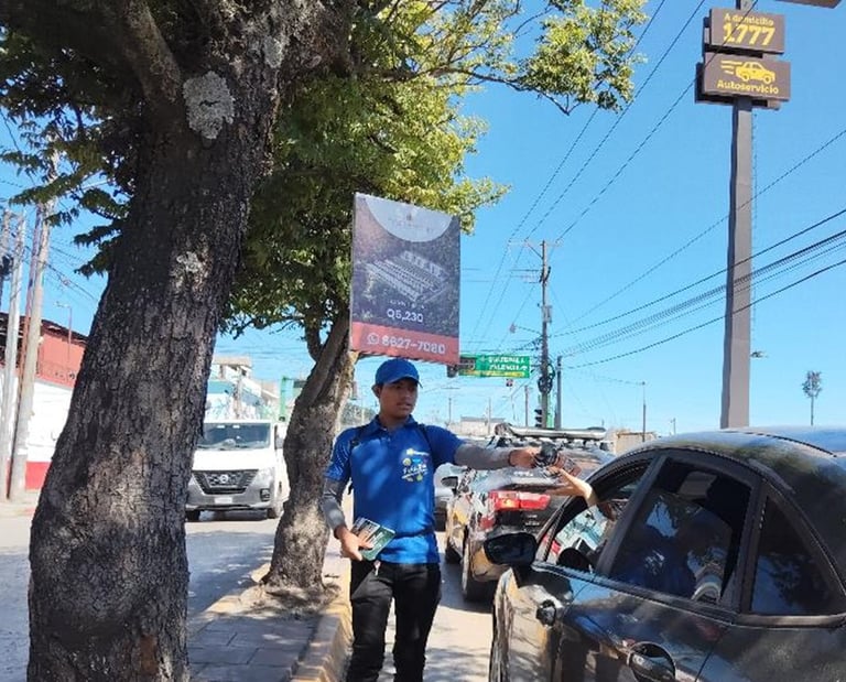 volanteo en guatemala, volanteo vehicular con alto trafico