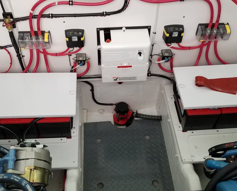 a boat with a lot of wires and wires on it