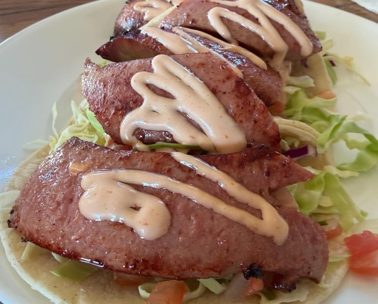 Las Brasas Costa Rican restaurant Gallo de Salchichón - sausage tacos