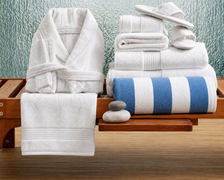 High-quality white combed cotton towels
