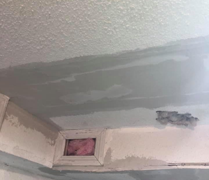 Repairing water Damaged garage ceiling