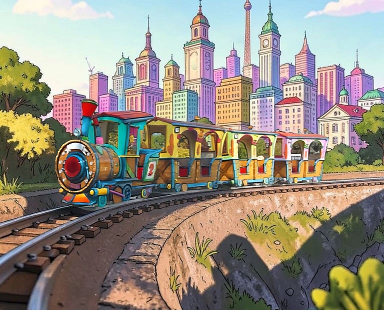 alquiler tren cartoon adultos y niños tematización del recorrido