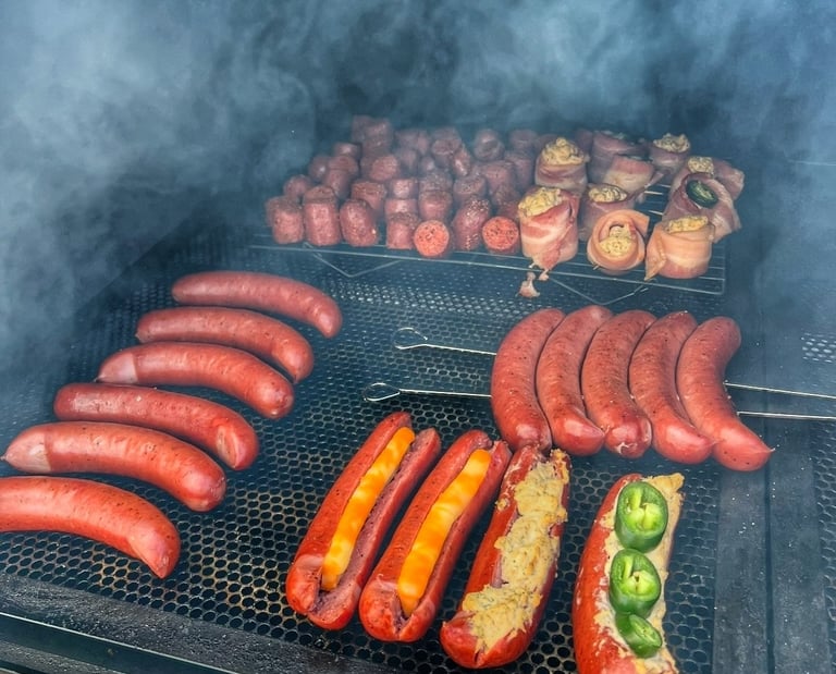 meat on the smoker