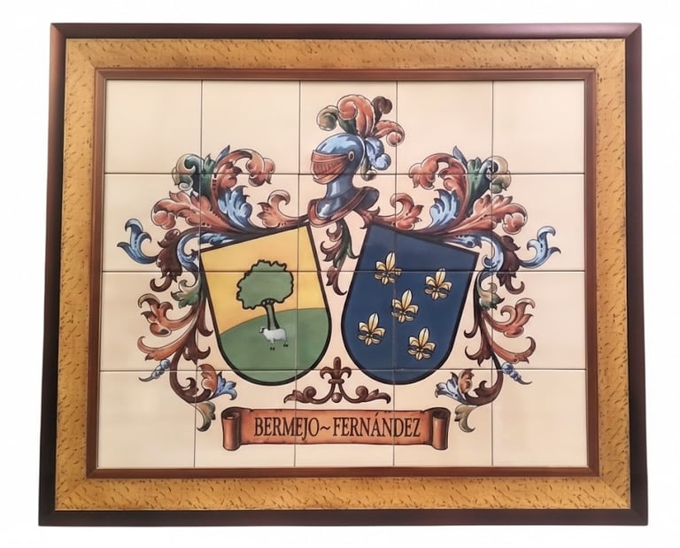 Cuadros heráldicos realizados en porcelana