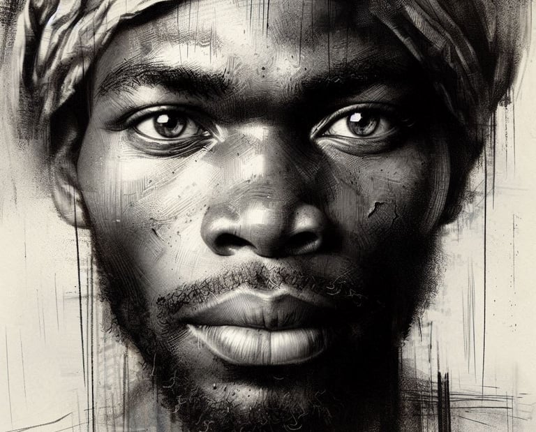 a black and white photo of a man with a turban