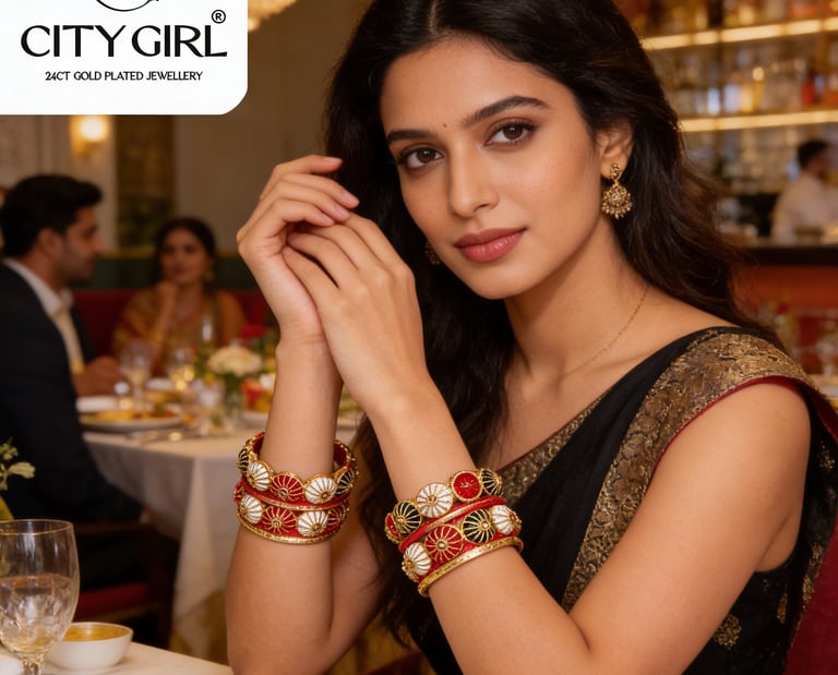 Guaranteed gold plated bangles India — premium handcrafted jewellery -  Cocktail Party Wear 