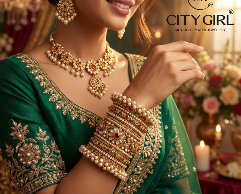 Guaranteed gold plated bangles India — premium handcrafted jewellery - Bridal Wear 