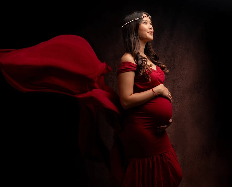 une femme enceinte lors d'une séance grossesse