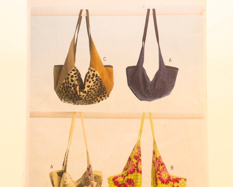 Butterick B5578 Pattern Small Medium and Large Tote Bag