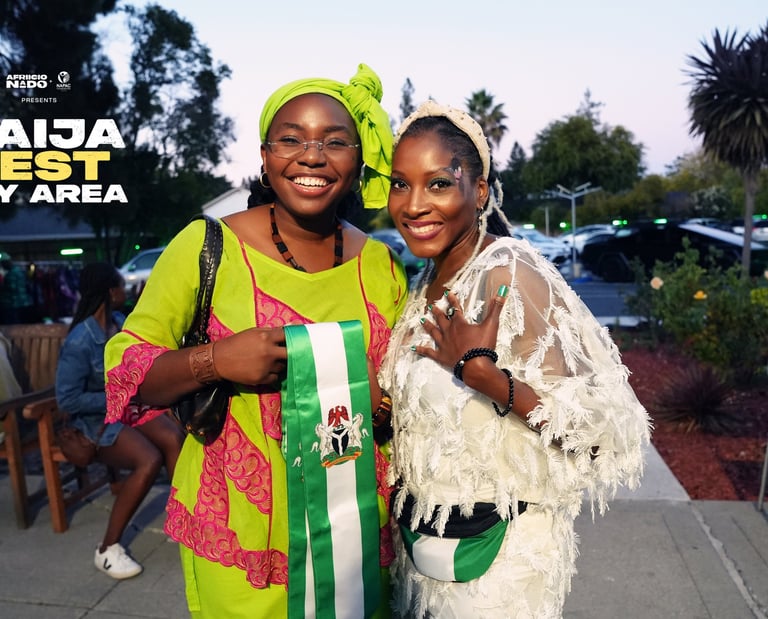 two women in bright green and white outfits NAIJA FEST 2024