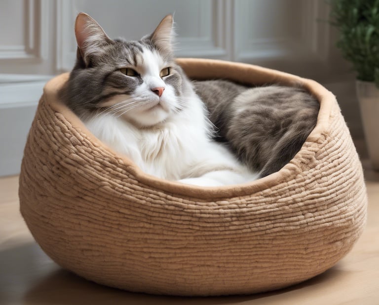 a cat in a basket basket weave basket