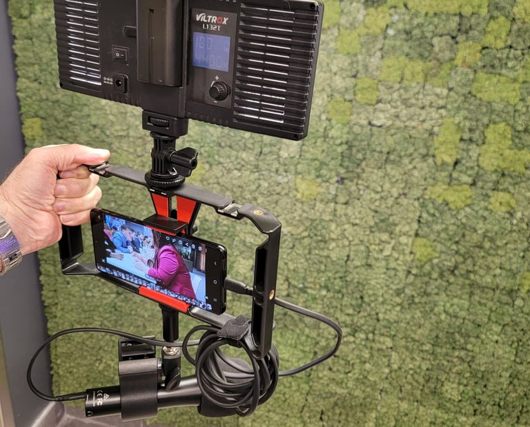 Eric DeRise, a dynamic Instructional Designer and Video Producer w/ smartphone kit.