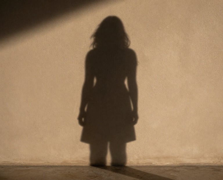woman shadow appearing different showing unconscious shadow patterns running beneath awareness