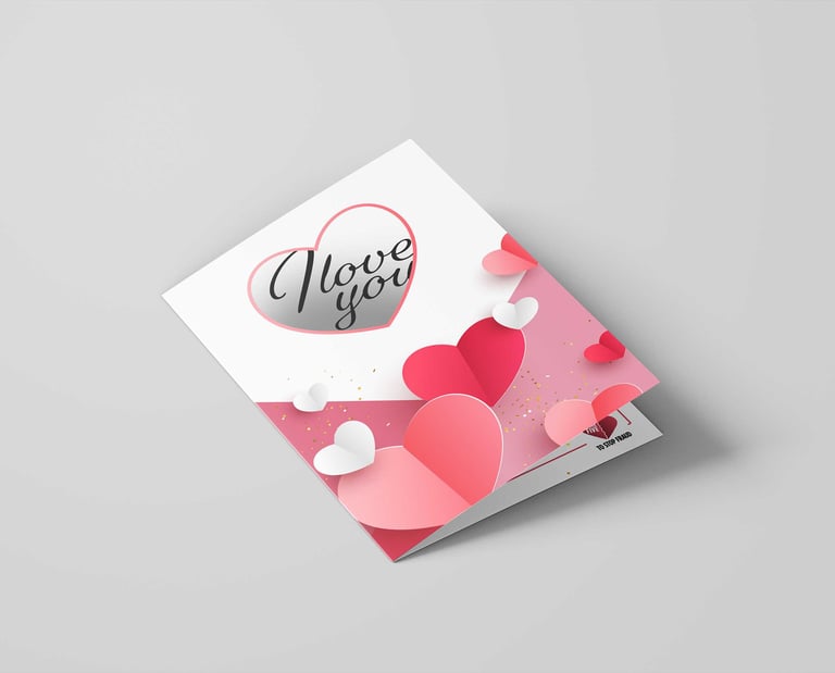 a valentine card with a heart shaped paper cutout