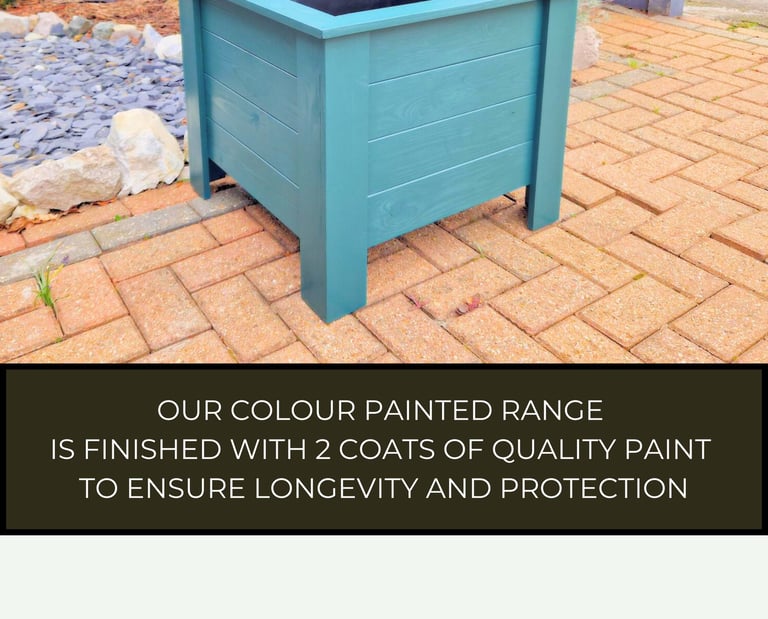 large wooden planter raised box painted handmade