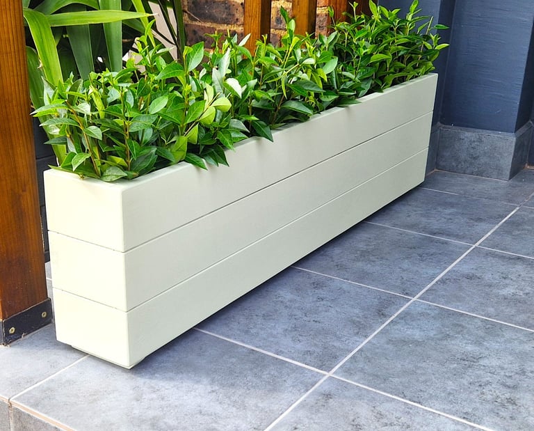 window flower planter box bespoke size handmade painted in colour 