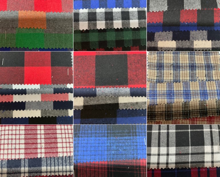 plaid woven fabric sample