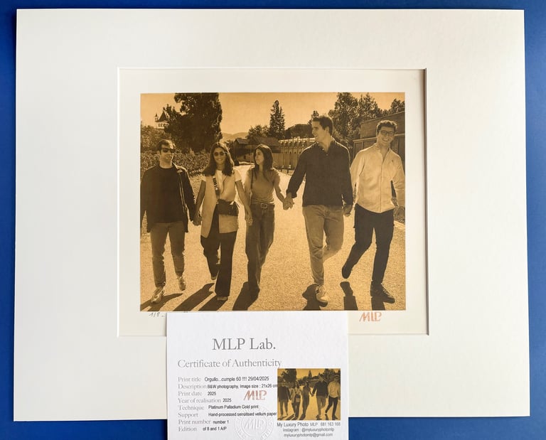 Platinum and Gold print of a brotherhood or of a fraternity with his certificate of authenticity