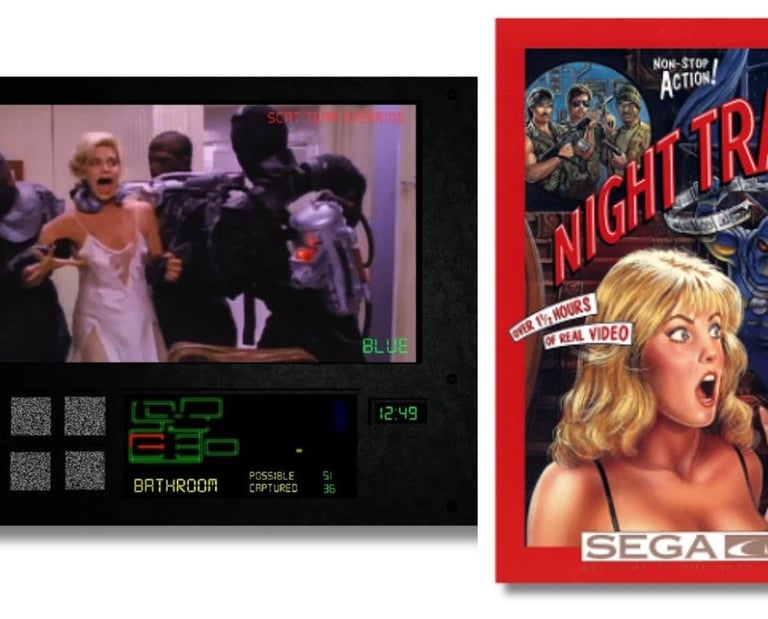 Night Trap é um filme estilo de terror trash do fim dos anos 1980, interativo de 1992