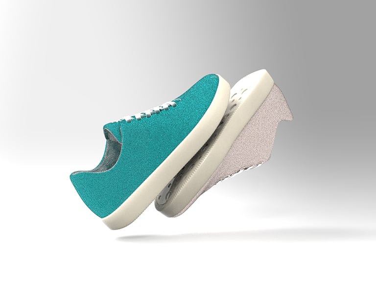 3D rendered footwear mockup ATOMS Model-001 by Cavity Studios showcasing modern design