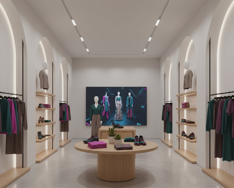 Visual merchandising creating engaging product displays and immersive retail experiences.