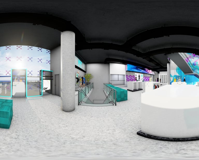 3D virtual tour of retail space by Cavity Studios showcasing store design & immersive visualization