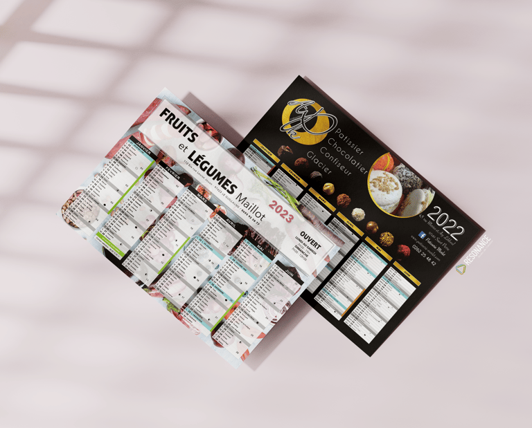 Calendriers cartonnés personnalisés la réunion