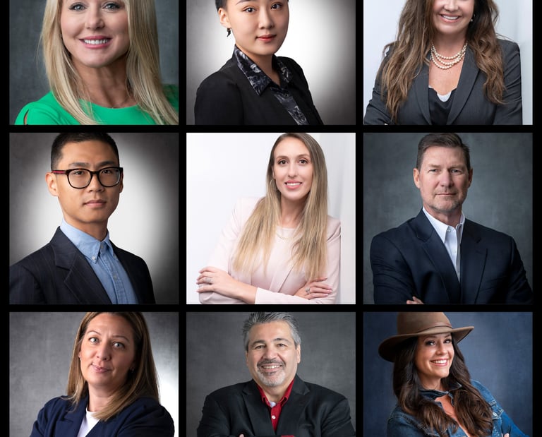 A grid view of nine professional headshot clients  at Port Richey Headshots
