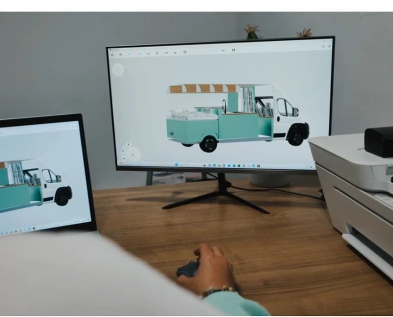 el diseño 3d de una furgoneta camper con programas profesionales