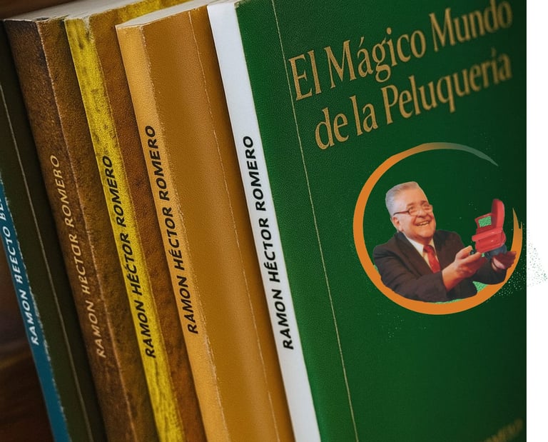 Libros del Escritor Local Ramón H. Romero, presentados de perfil.