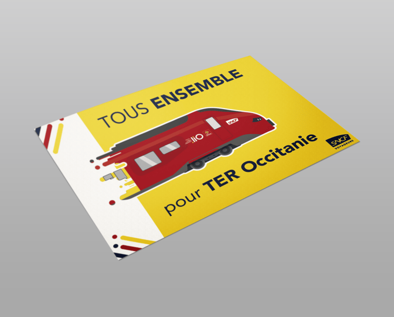 Pancarte Tous Ensemble pour TER Occitanie