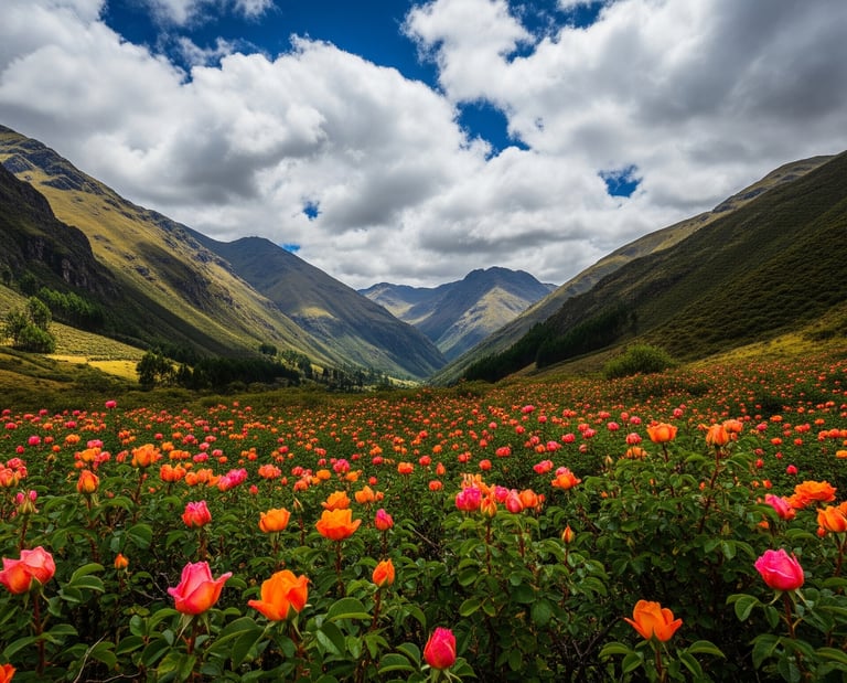 Rose plantation in the Andes''highlands