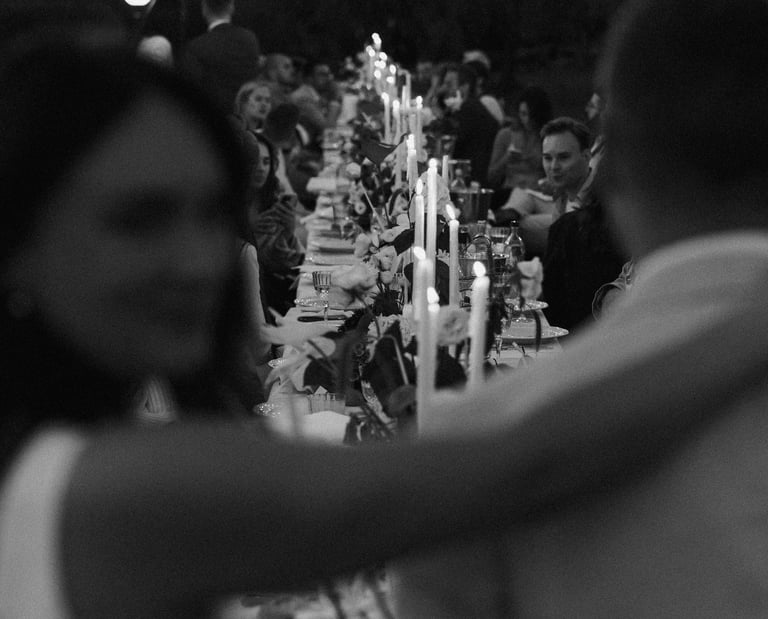 wedding in Tuscany black and white picture