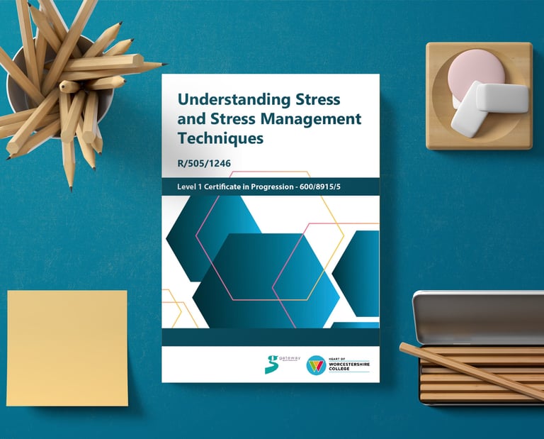 Graphic design layout for Worcestershire College workbook with engaging visuals.
