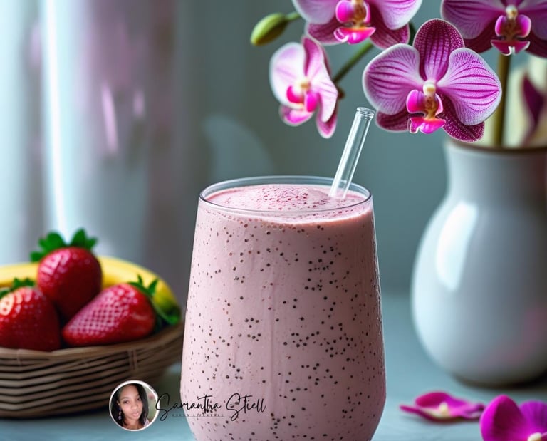 Delicious Strawberry-Banana-Chia Smoothie