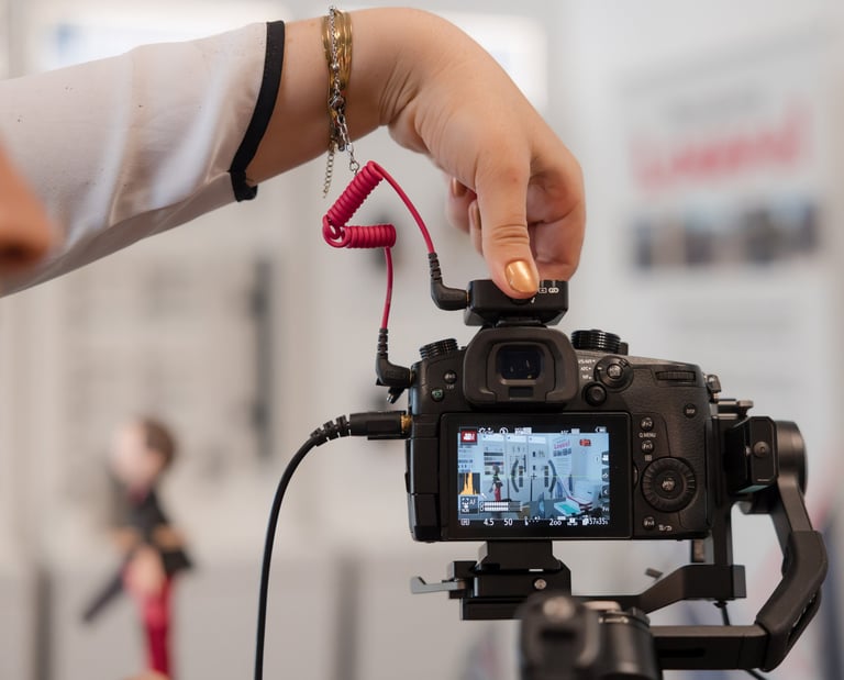 Matériel en tournage de vidéo d'entreprise avec la vidéaste léa olivier
