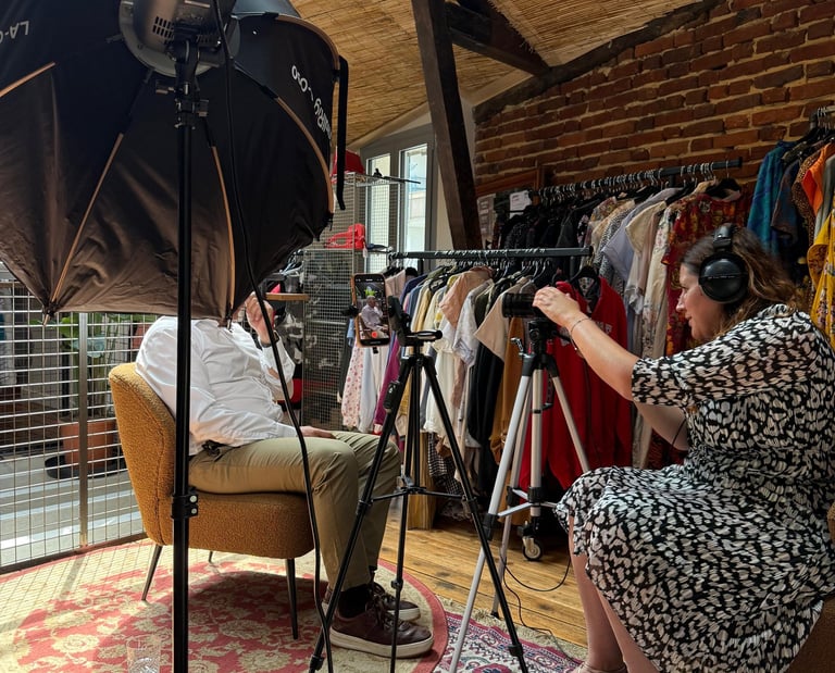 Tournage interview corporate sur site avec vidéaste pro