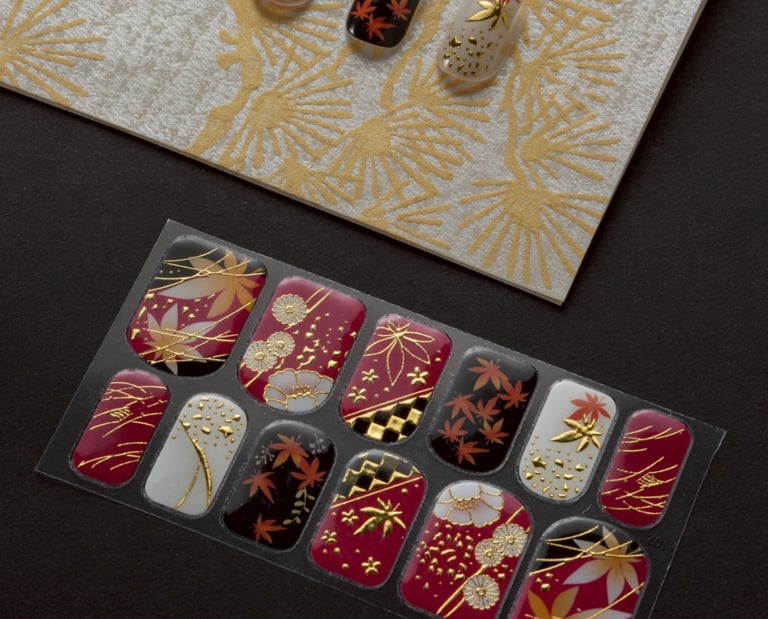 紅葉絵巻のネイルシール