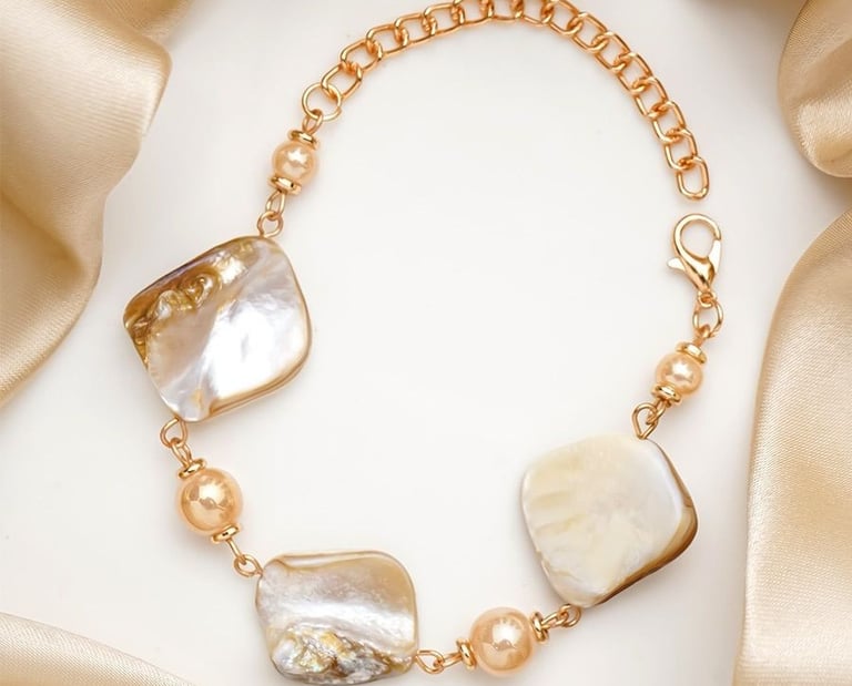 The Ocean Wonder- Golden Embellished Bracelet