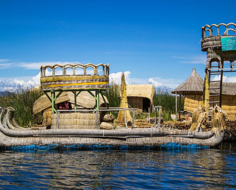 Traditional reed boat on Lake Titicaca shows the rich history of craft and generational knowledge