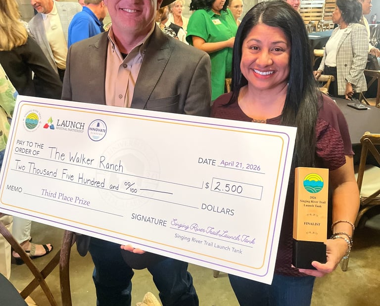 James and Rosie Walker after winning The Singing River Launch Tank