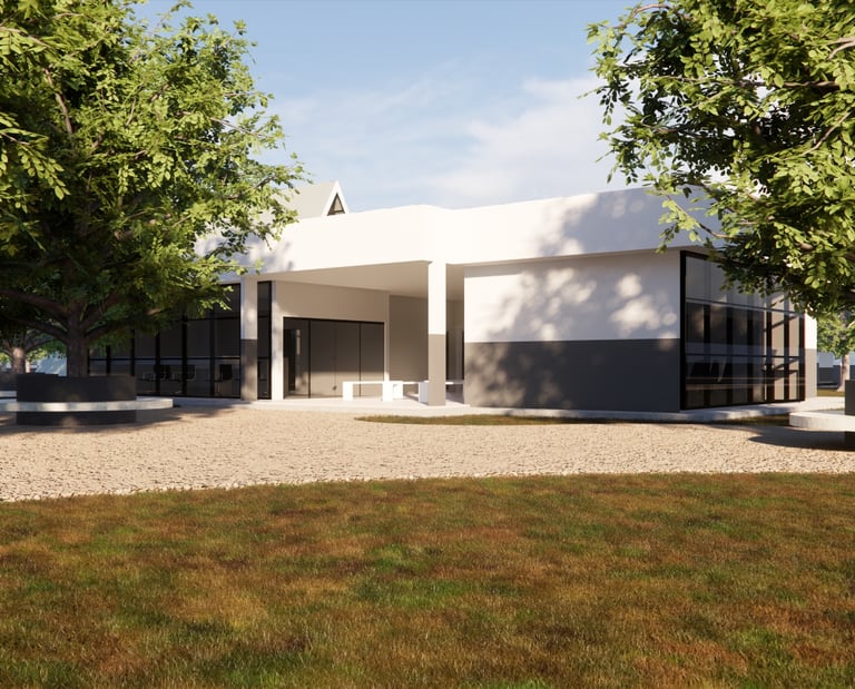 Centro técnico rural com laboratórios, RH, ambulatório e integração