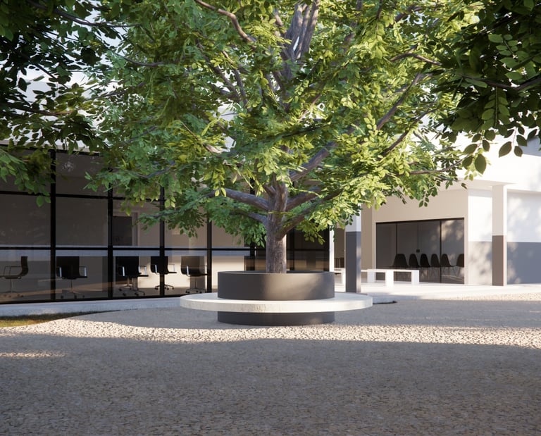 Centro técnico em fazenda com laboratórios, RH, ambulatório e integração