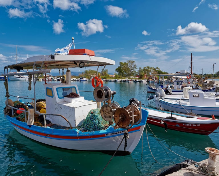 a boat with a boat in the water