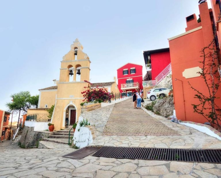 a church steeple with a steeple and a steeple