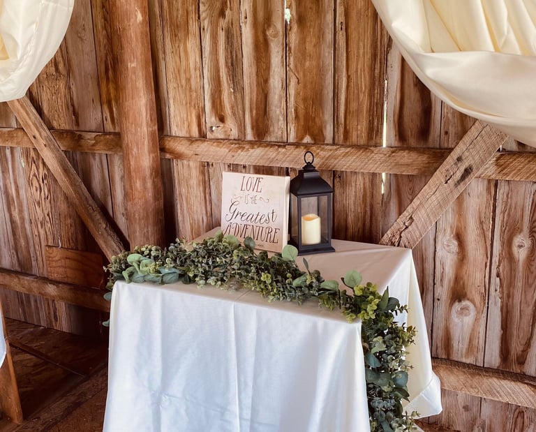 altar table barn wedding Knox county Illinois