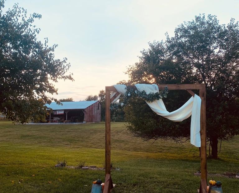 wooden wedding ceremony arbor Knoxville Illinois