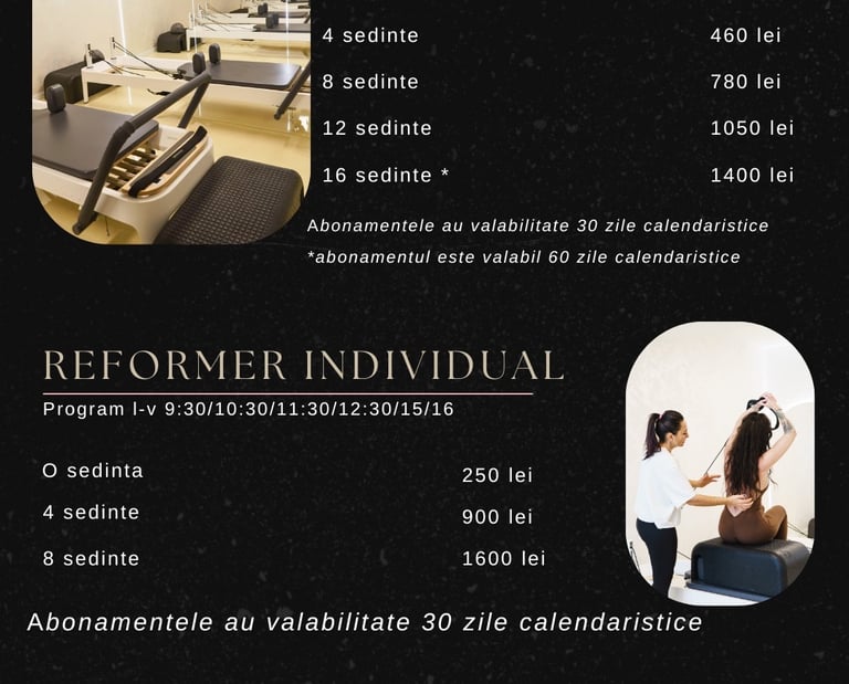 a flyer for a pilateste with a woman in a black dress