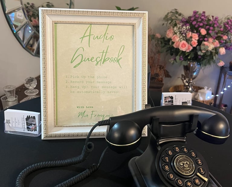 Black audio guestbook phone