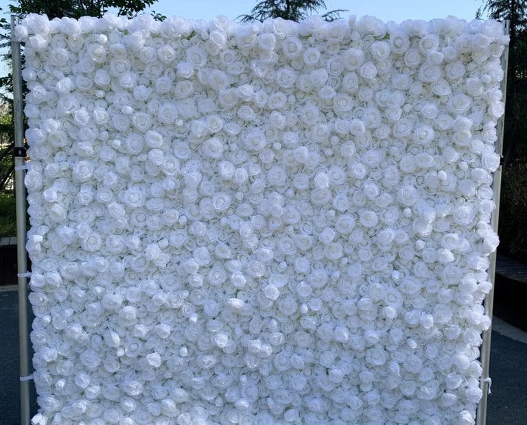 White 3d flower wall backdrop